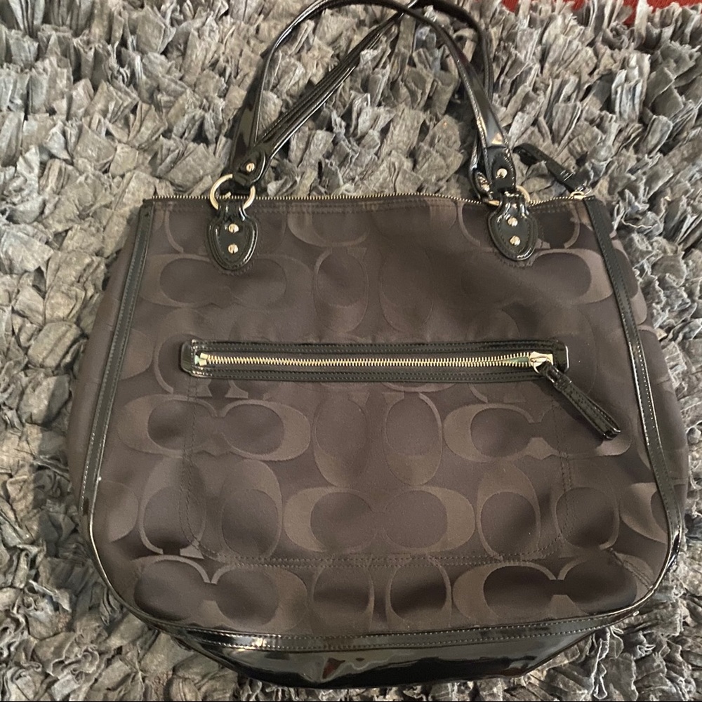 Large Black Signature Coach Bag